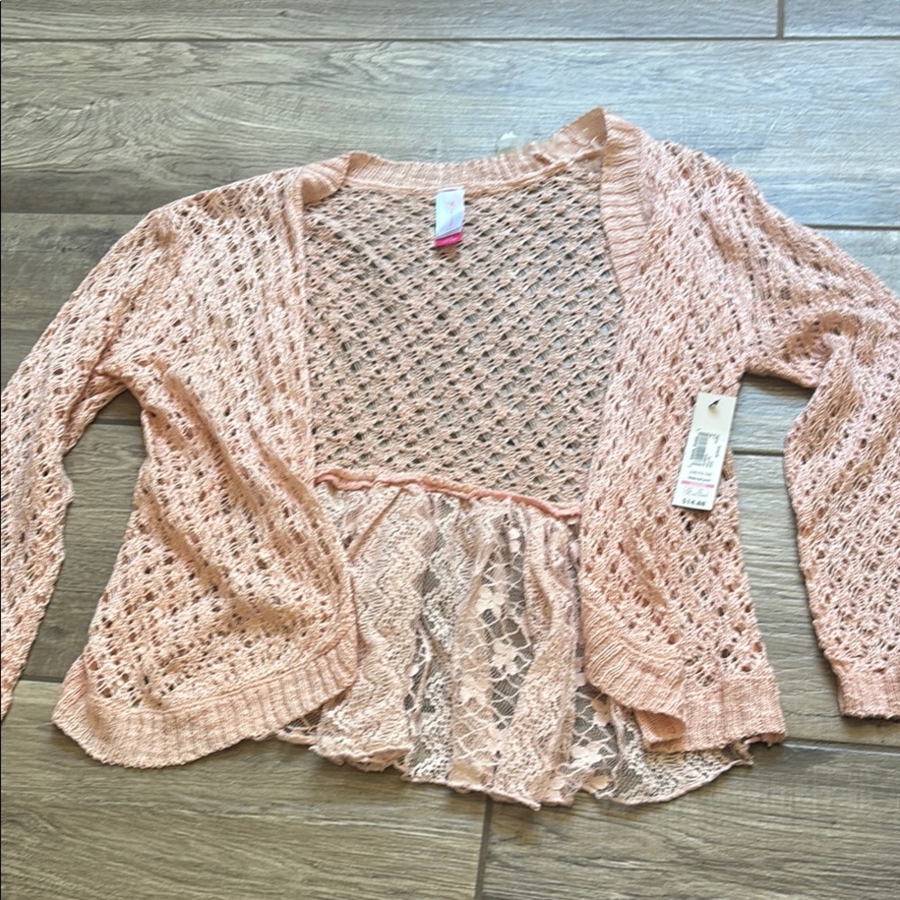 No Boundaries Pink Lace Blouse with Sheer Fabric and Flowy Fit